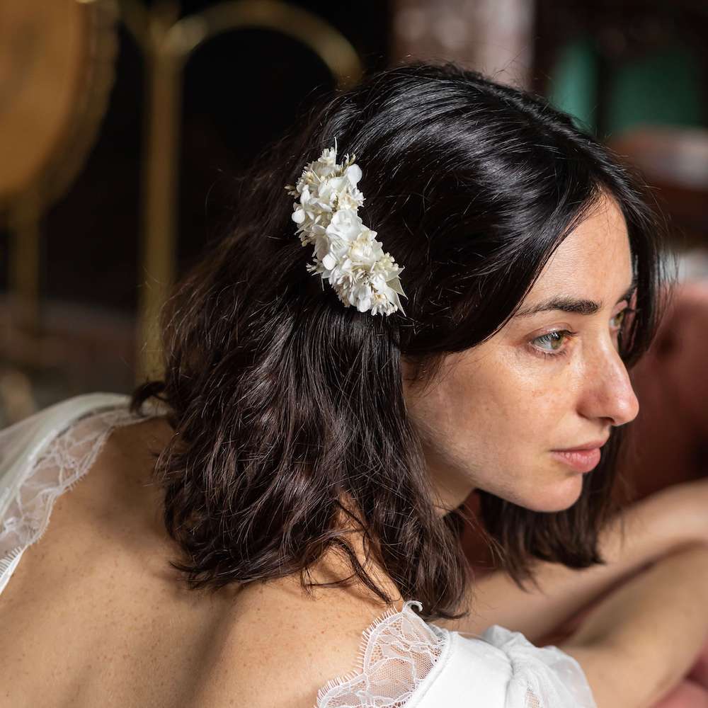 Peigne Louise en fleurs séchées, vue principale - Flowrette